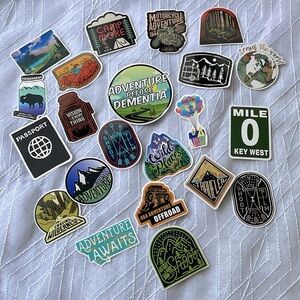 Lot of adventure stickers